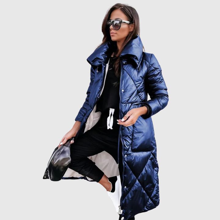 Blue quilted jacket