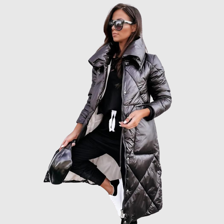 Black quilted jacket
