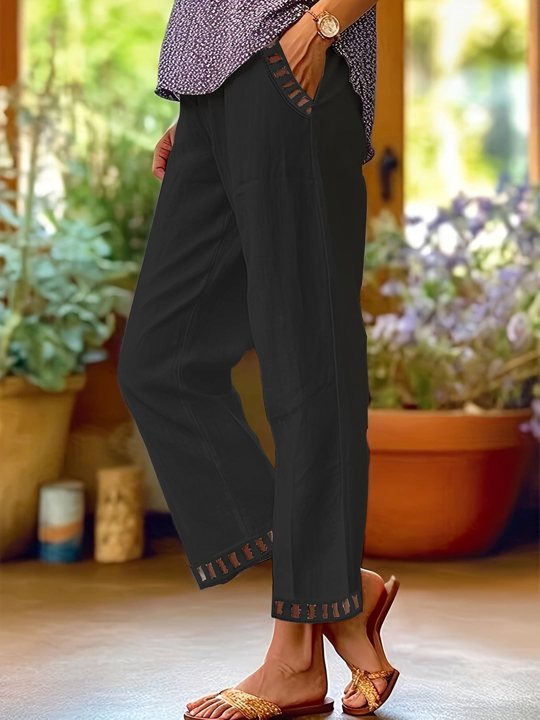Willa™ | Cropped Contrast-Trim Pants