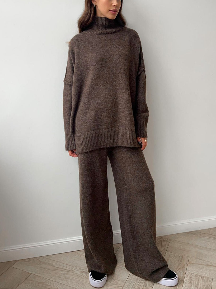 Coffee knit sweater set