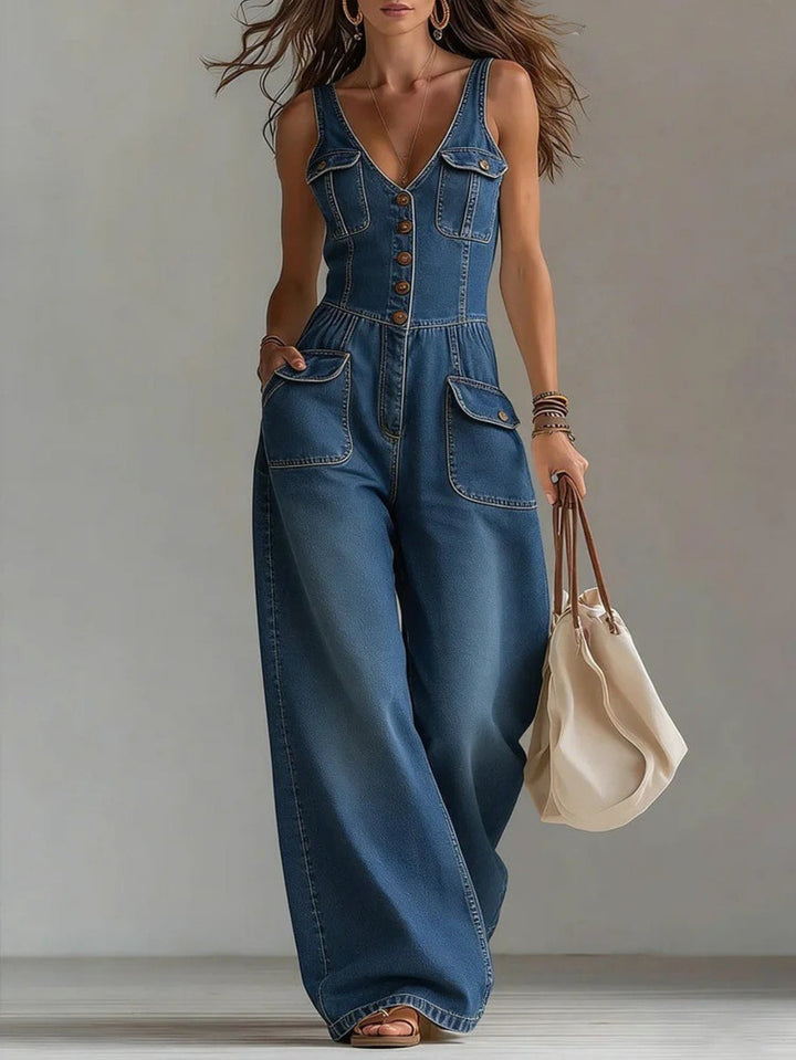 Claire – Women's V-Neck Jumpsuit