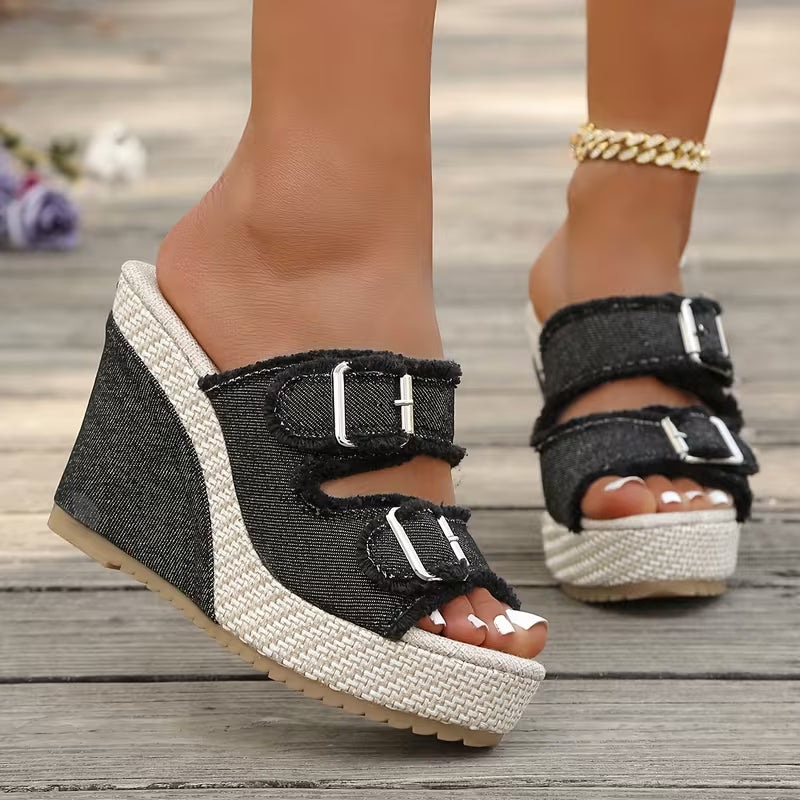 Atelier – Fray Edge Wedge Sandals