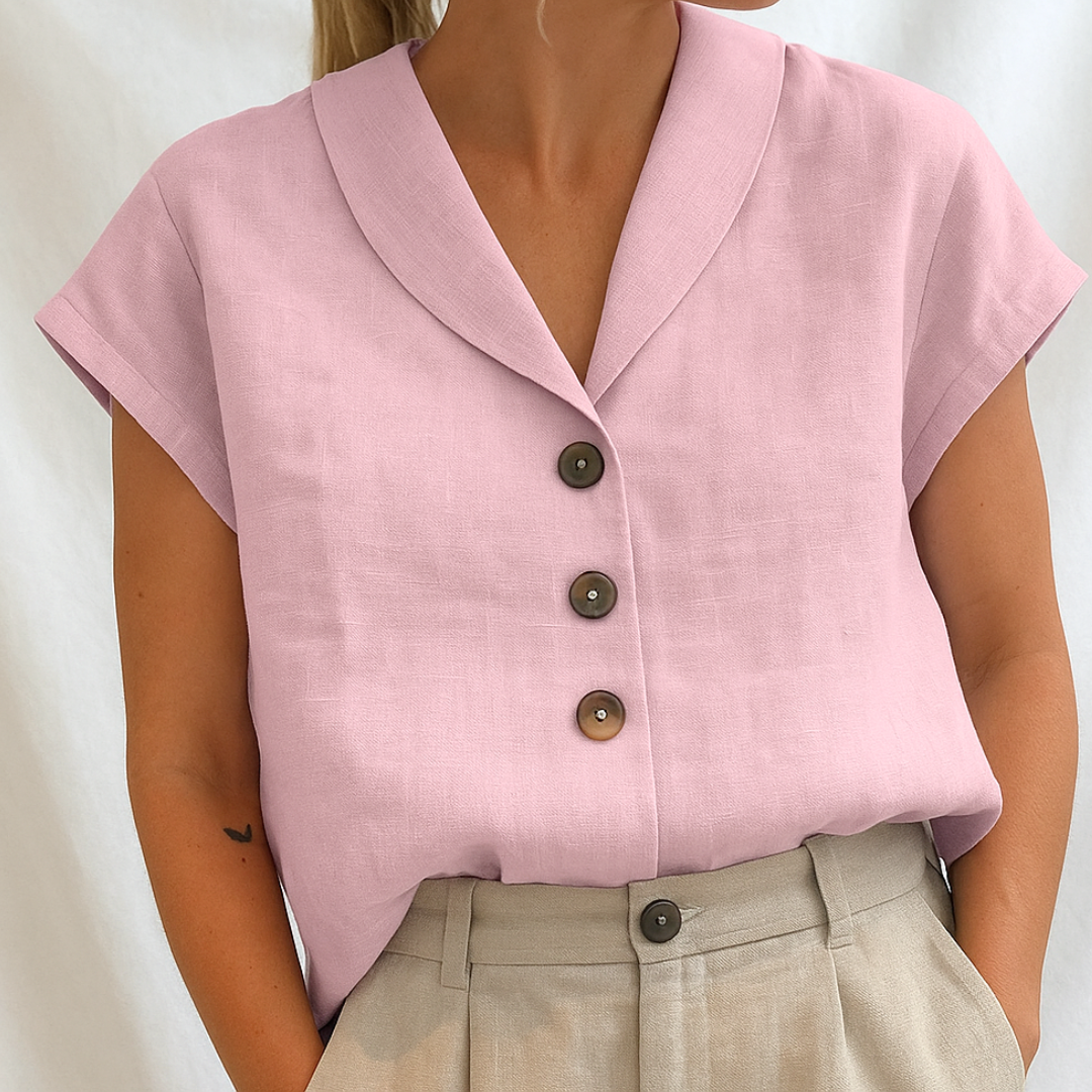 ELISE – MODERN MINIMALIST BUTTON BLOUSE