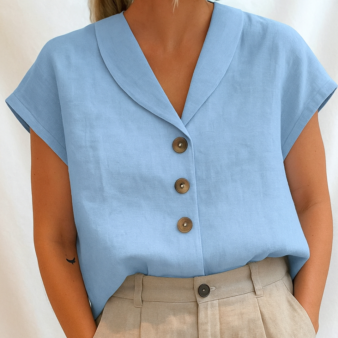 ELISE – MODERN MINIMALIST BUTTON BLOUSE