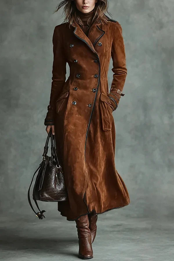 Elegant Trench Coat with Lapels and Pockets