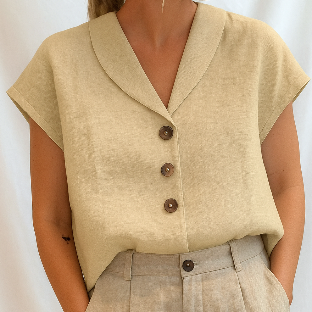 ELISE – MODERN MINIMALIST BUTTON BLOUSE