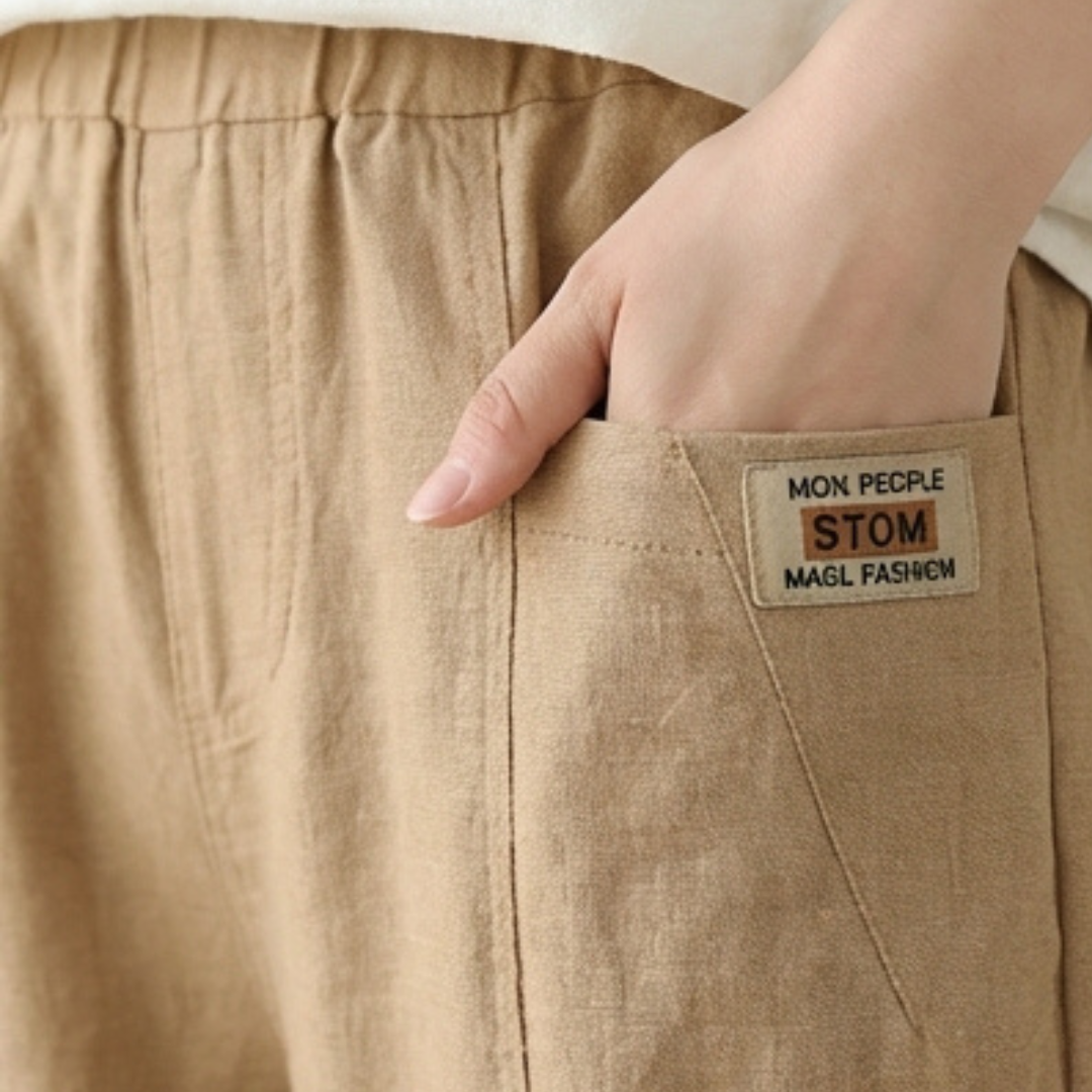 Linara™ | Cotton-Linen Tapered Pants