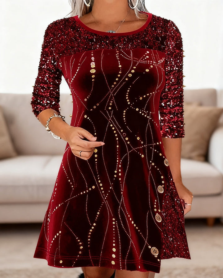 Dalia – Dress with Carpet and Velvet Details