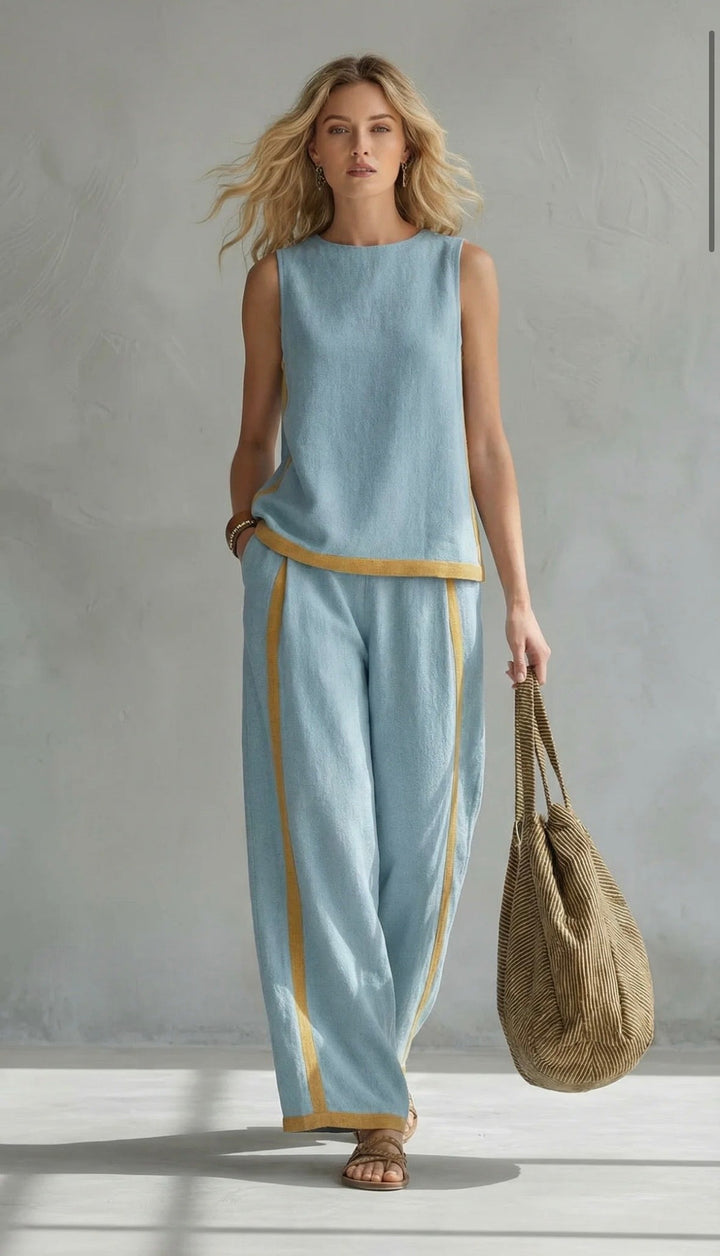 Blue vest and pants set