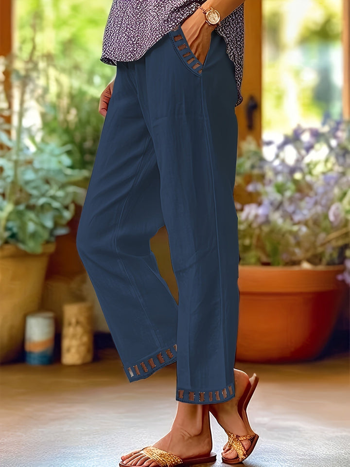 Willa™ | Cropped Contrast-Trim Pants