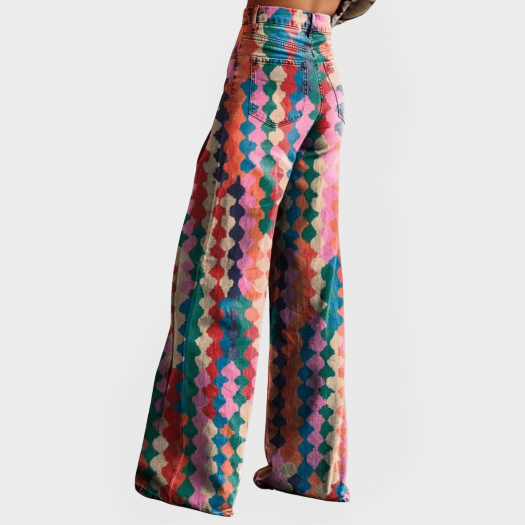 Coralind™ | Colorful Wide-Leg Jeans