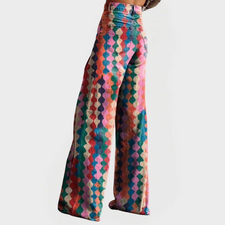 Coralind™ | Colorful Wide-Leg Jeans