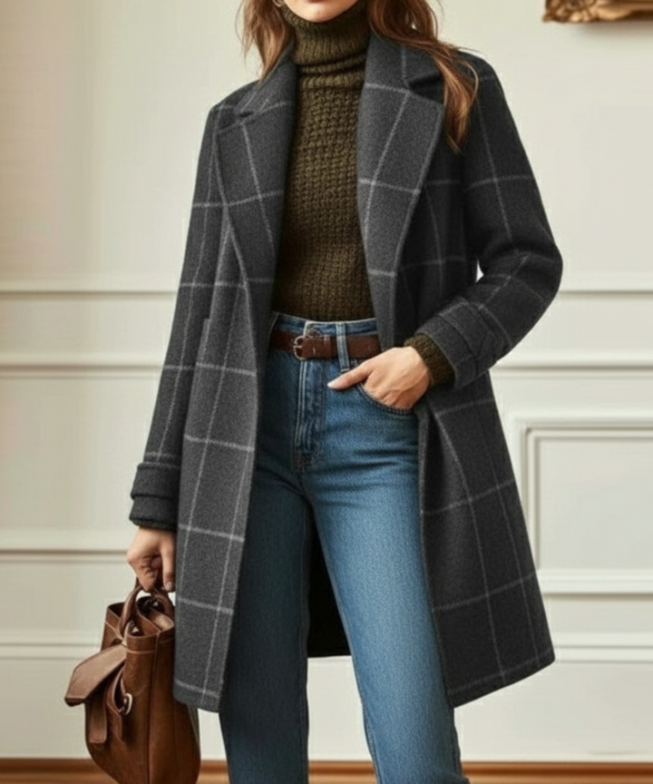 Hailey™ | Wool Check Coat