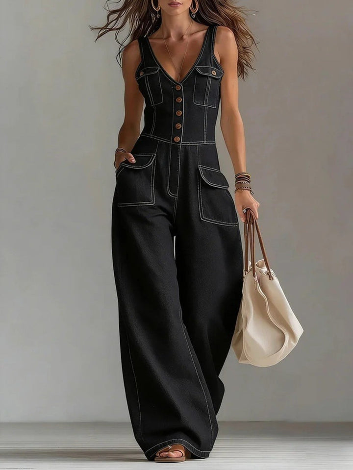 Claire – Women's V-Neck Jumpsuit