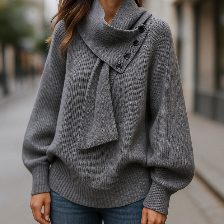 Ariane – Elegant knitted sweater with shawl collar