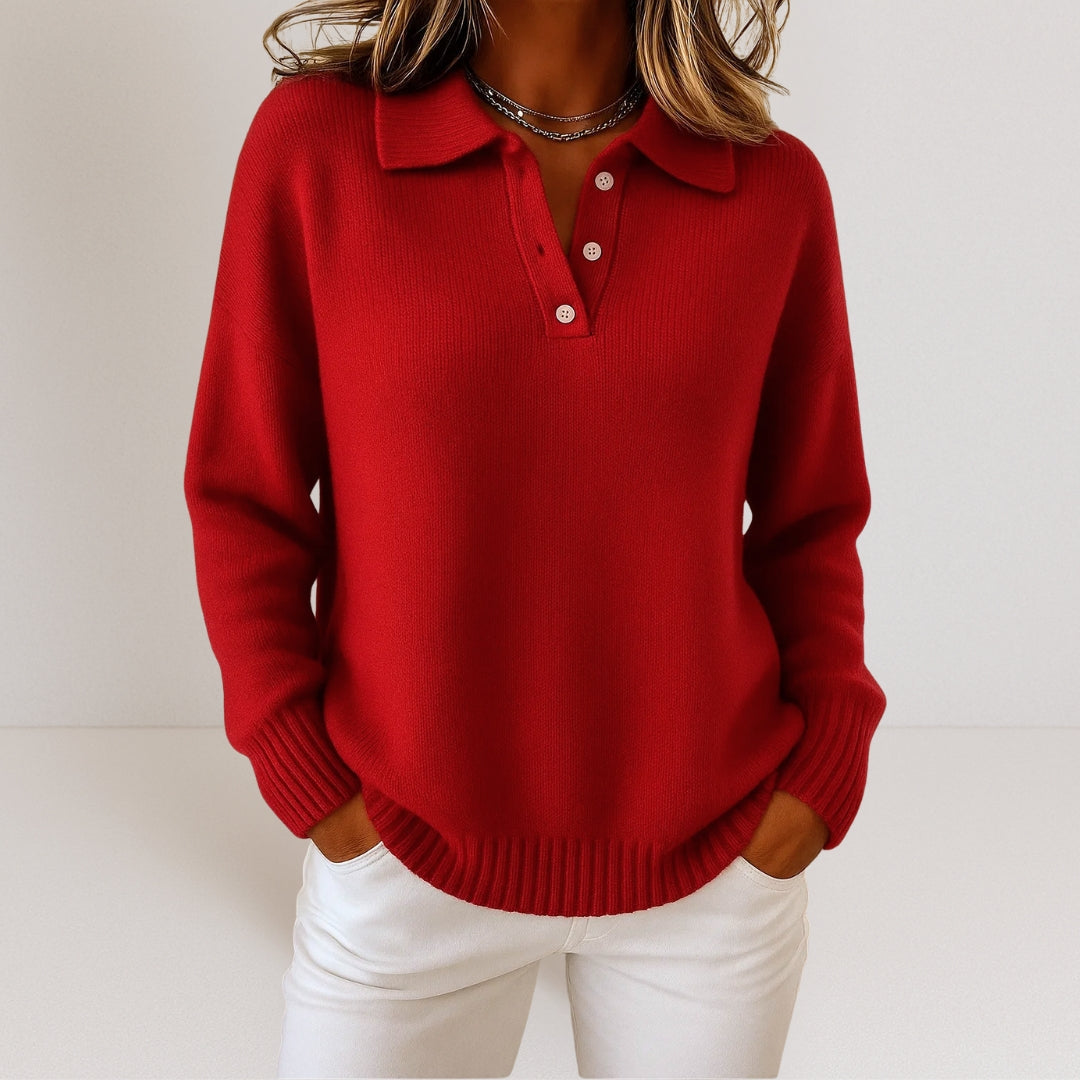 Olivia – Soft sweater with collar