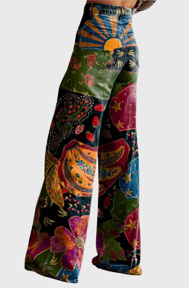 Tirzah™ | Vintage Print Wide-Leg Trousers