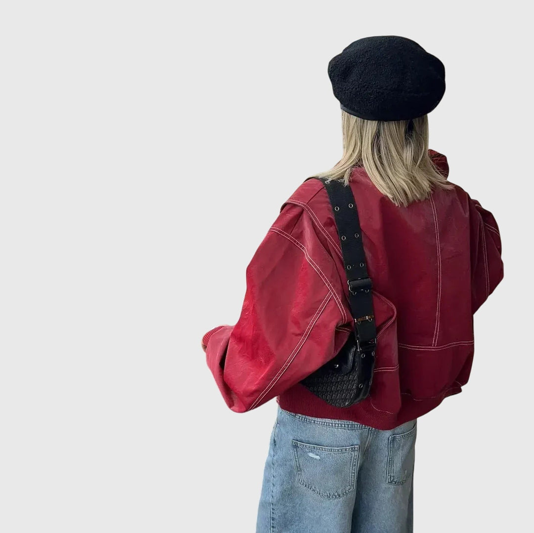 Faye™ | Oversized Leather Jacket