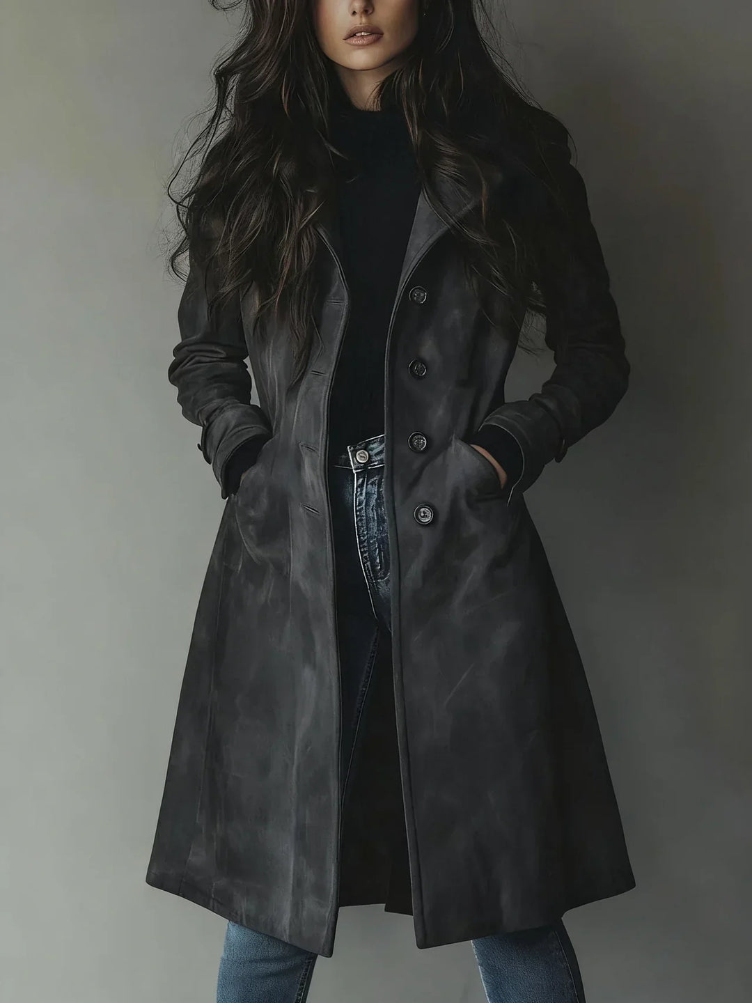 Sienna™ | Vintage Faux Suede Trench Coat