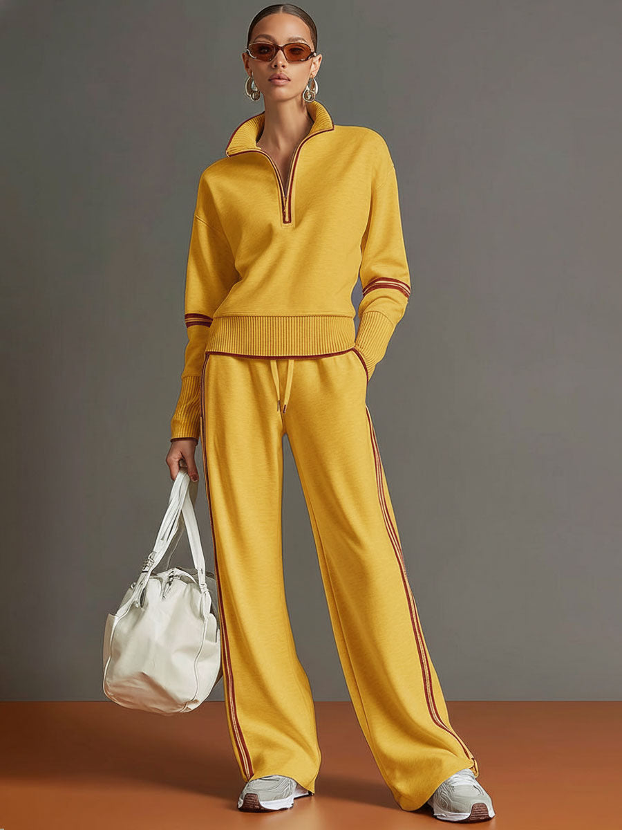 Rosalie™ | Color-Block Wide-Leg Trousers Set