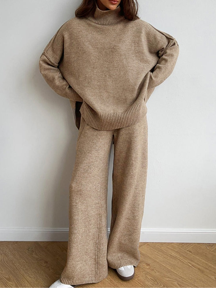 Camel knit sweater set