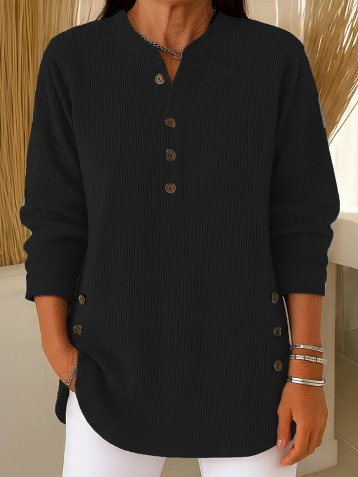 Élise™ – Plain long-sleeved knit sweater