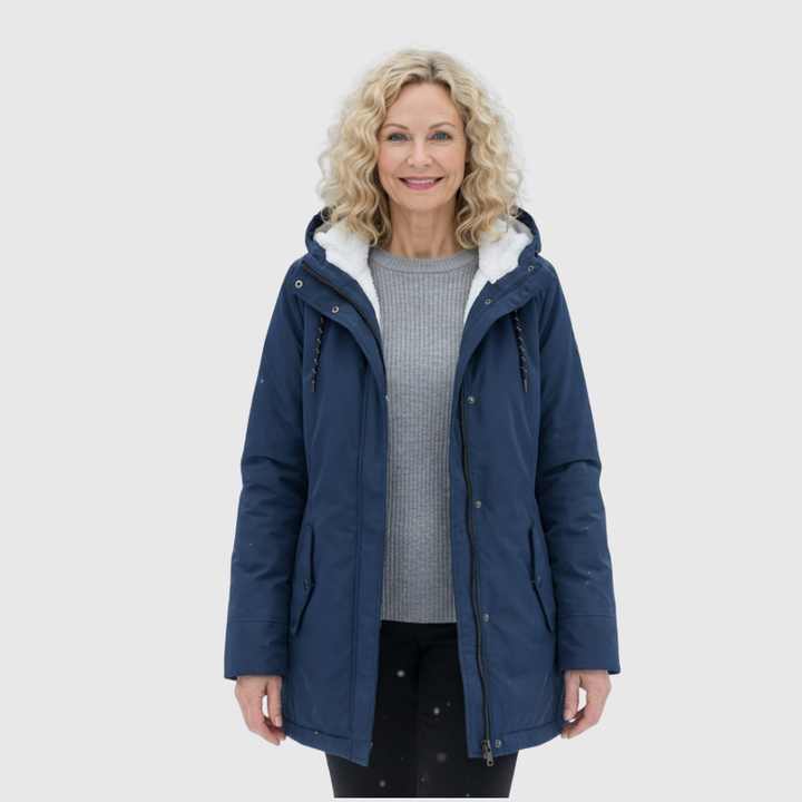 Navy Blue quilted winter coat