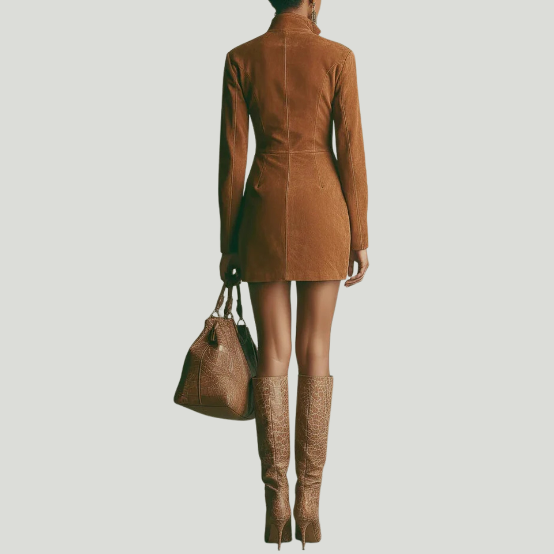 Marion | Suede dress with zipper