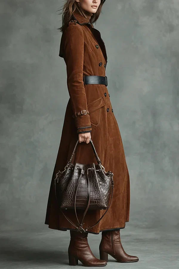 Elegant Trench Coat with Lapels and Pockets