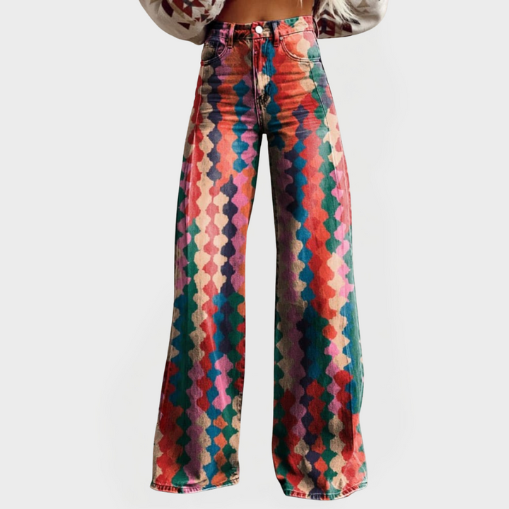 Coralind™ | Colorful Wide-Leg Jeans