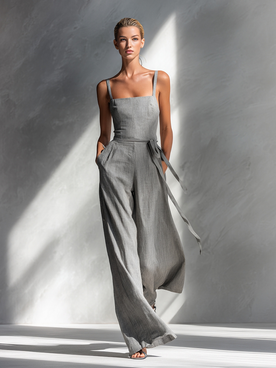 Charlotte – Minimalist Linen Blend Jumpsuit