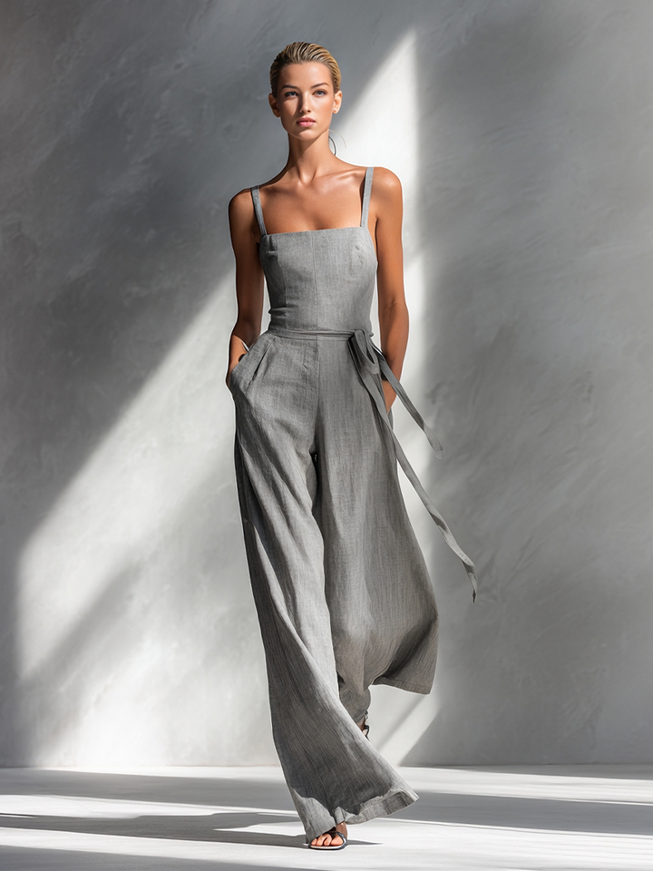 Charlotte – Minimalist Linen Blend Jumpsuit