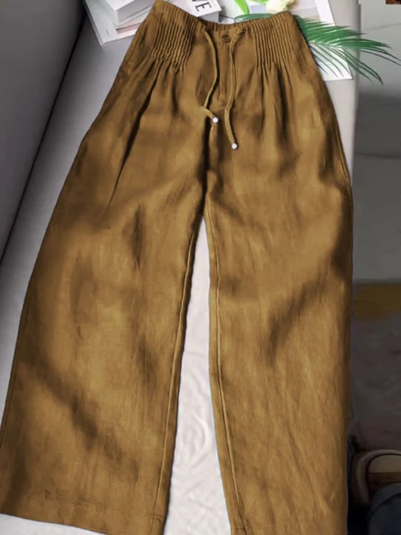Camelia™ | Cotton-Linen Wide-Leg Pants