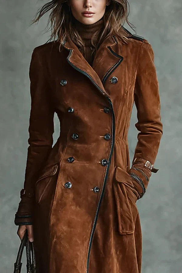 Elegant Trench Coat with Lapels and Pockets