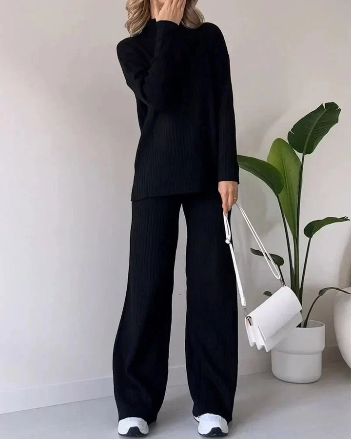 Black matching sweater and pants set