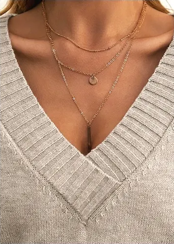 Polly - Plain V-neck sweater – loose-fitting