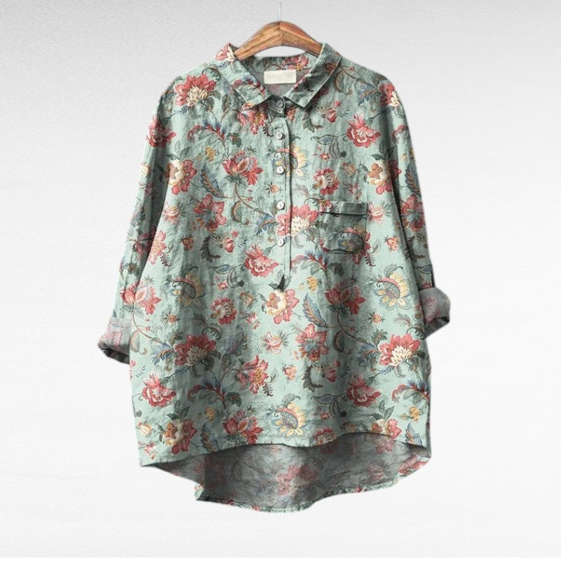 Claire | Elegant Linen Blouse