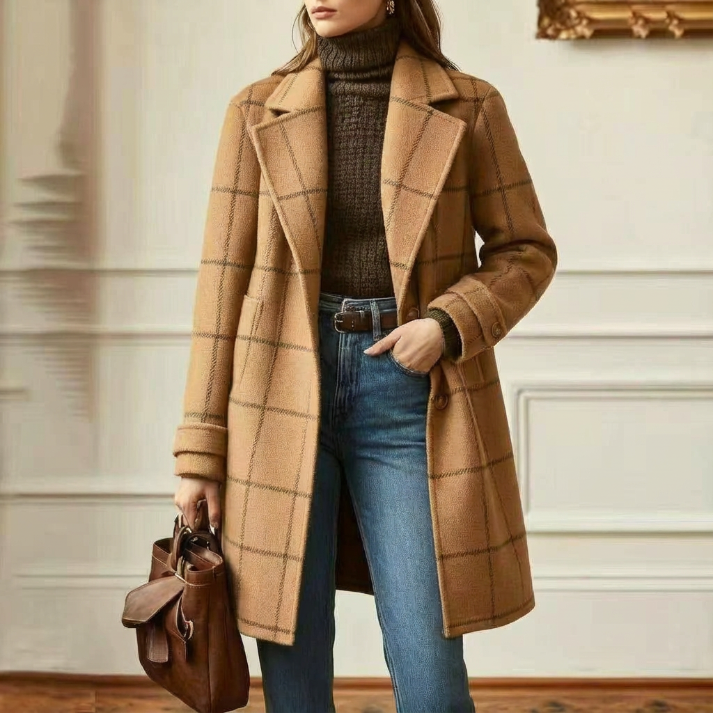 Hailey™ | Wool Check Coat