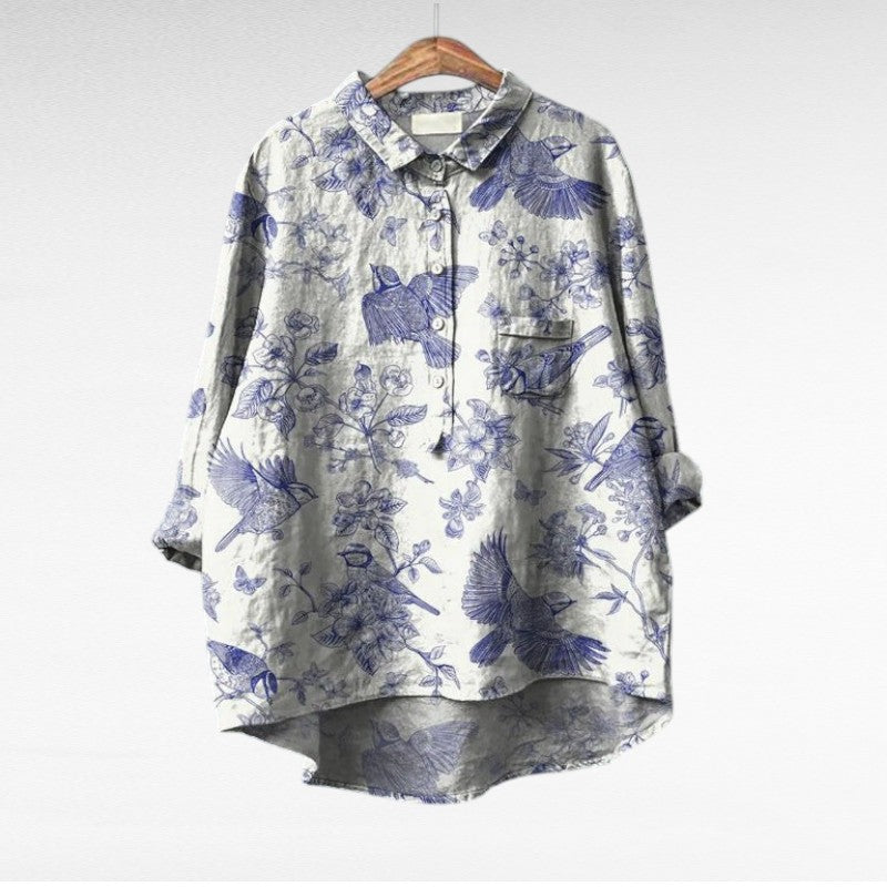 Claire | Elegant Linen Blouse