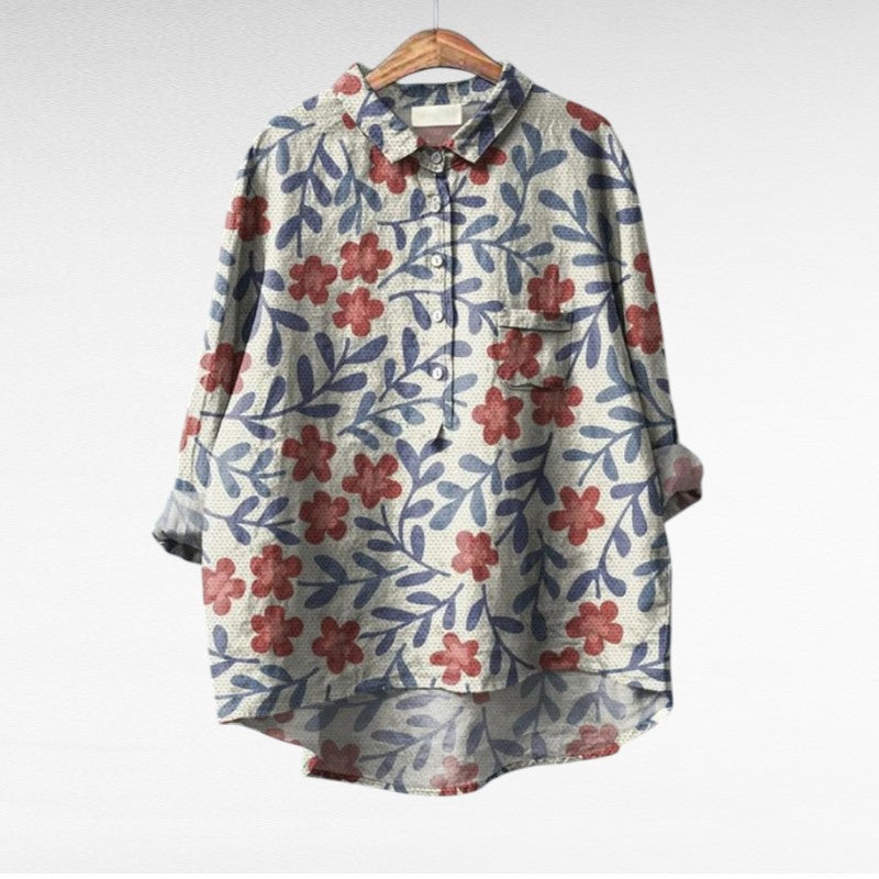 Claire | Elegant Linen Blouse
