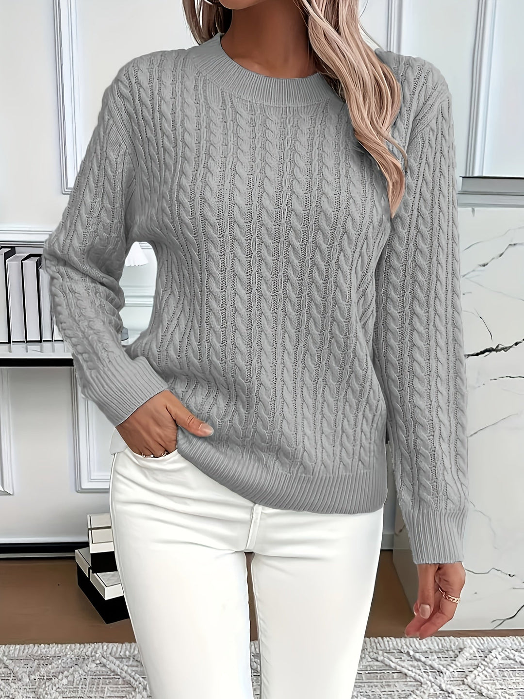 Lena – Cable knit women's sweater