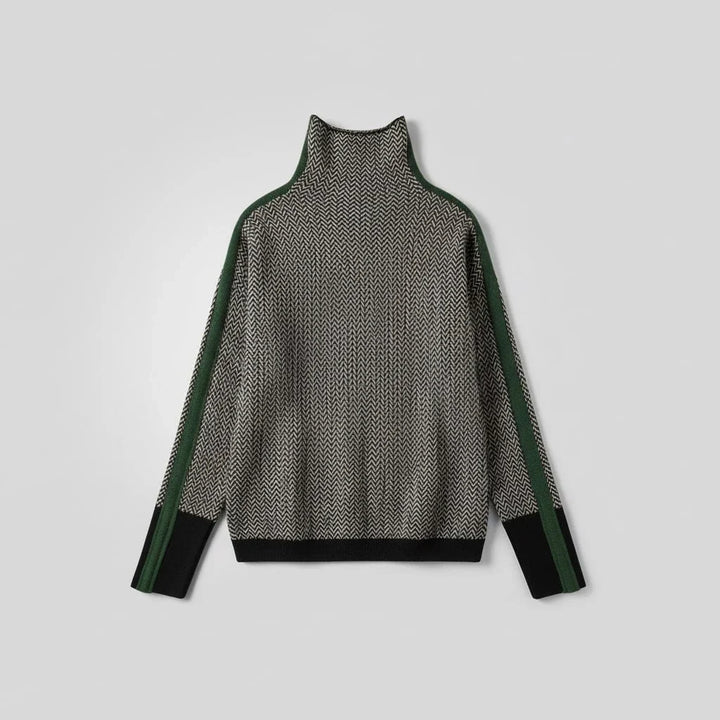 Elara | Turtleneck with Contrasting Stripes