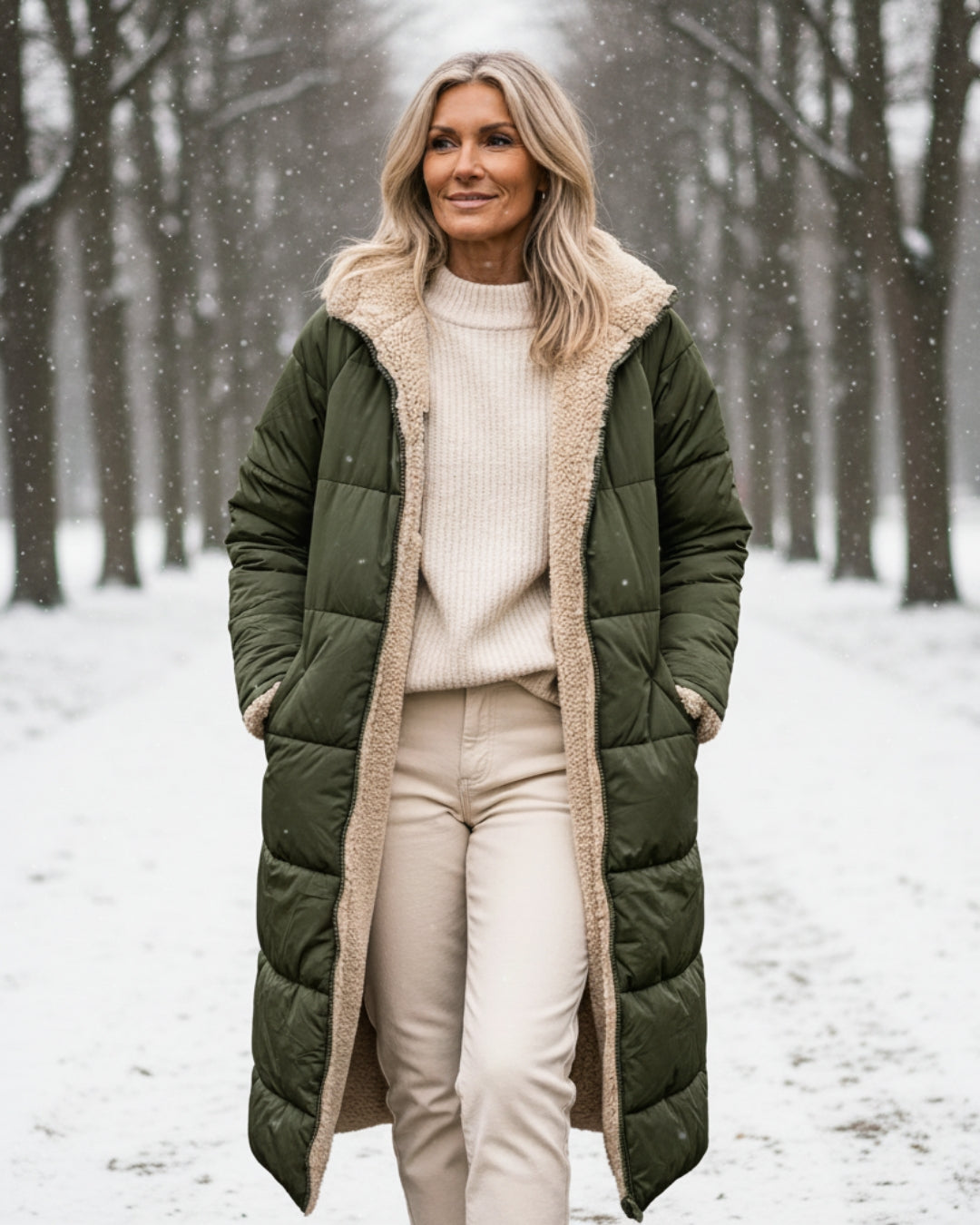 Green winter coat