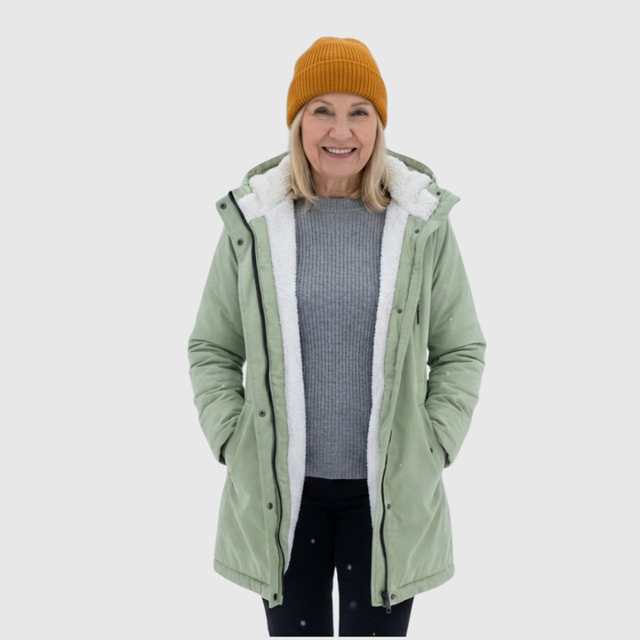 Mint Green quilted winter coat