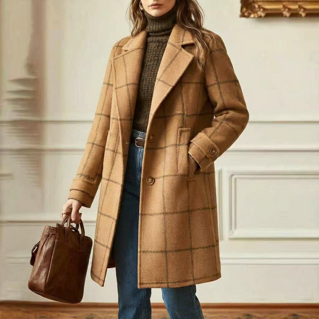 Hailey™ | Wool Check Coat