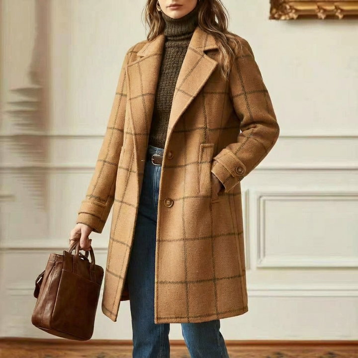 Hailey™ | Wool Check Coat