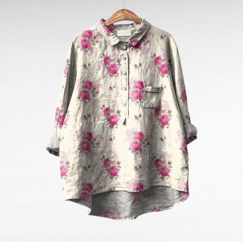 Claire | Elegant Linen Blouse