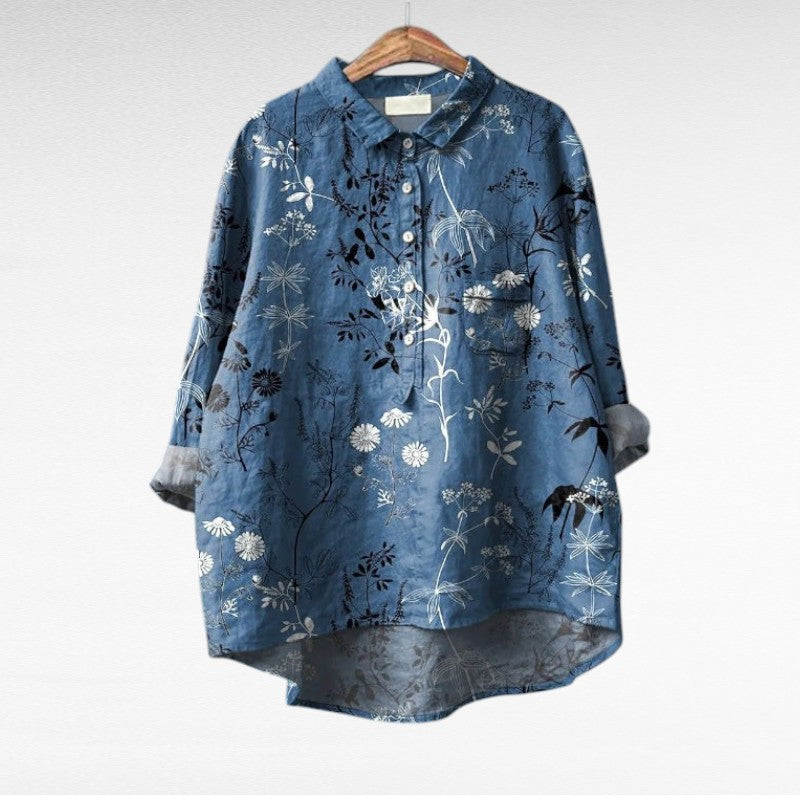 Claire | Elegant Linen Blouse