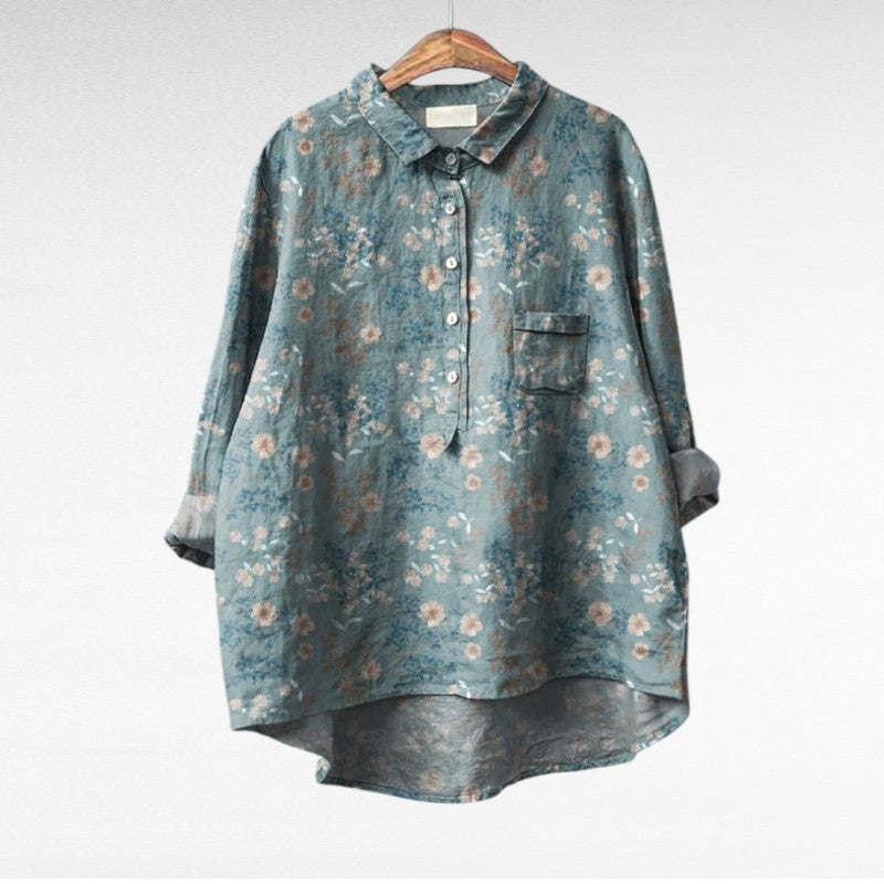 Claire | Elegant Linen Blouse