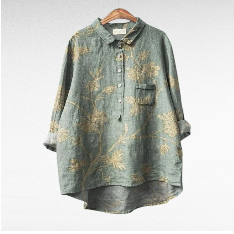 Claire | Elegant Linen Blouse